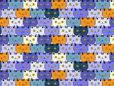 Vector seamless pattern with cats design illustration pattern seamless vector