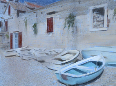 Pastel Boats illustration photo manipulation photoshop