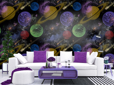 Universe Seamless pattern with planets and nebulas dark design illustration nebulas pattern photoshop planets seamless space surface design universe wallpaper