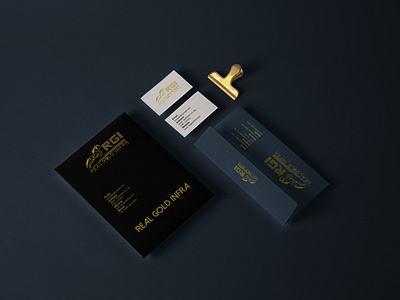 RGI Corporate Stationery Design mountwoods mountwoodsstudio realgoldinfra rgi brand identity