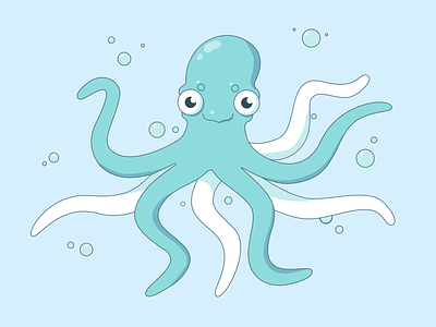 octopus design flat icon illustration illustrator minimal ui ux vector website