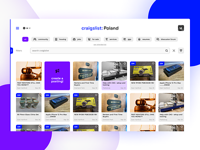 Craigslist redesign concept 2d branding craigslist design ecommerce figma redesign selling ui ux website design