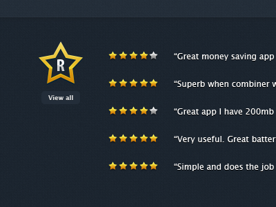Reviews android comment dark icon rating review