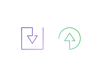 In & Out arrow icons input outline output