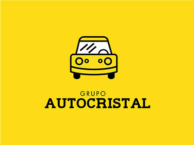 Grupo Autocristal Sevilla black branding cristal design diseño flat flat design illustration logos marks workshop yellow