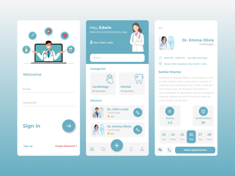 Online Doctor Mobile Application By Kamalesh Kattamuri On Dribbble