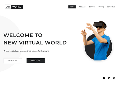 AR World design figmadesign landingpage typography ui ux web layout website website concept website design