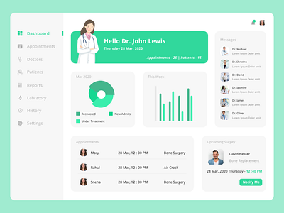 Doctor Dashboard app design figmadesign icon lettering logo product design typography ui vector