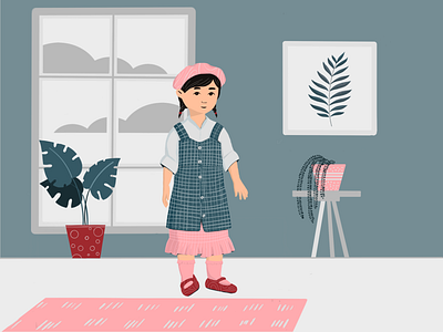 little girl character illustration