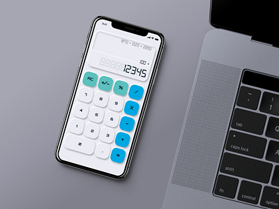 calculator design illustration logo neumorphism ui