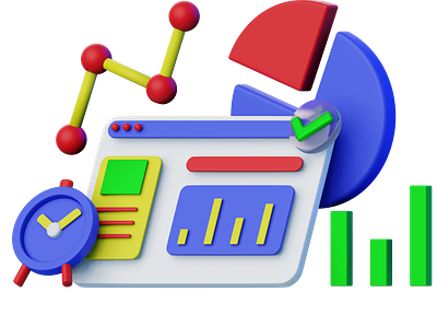 Realtime Analytic 3D 3d modeling analytics chart design illustration indonesia landing page logo typography ui ux vector website