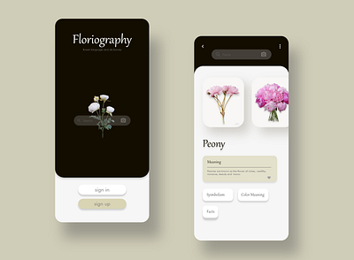 Floriography App app branding design illustration minimal ui ux web website