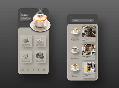 Coffee Shop App app branding design icon illustration type ui ux vector web