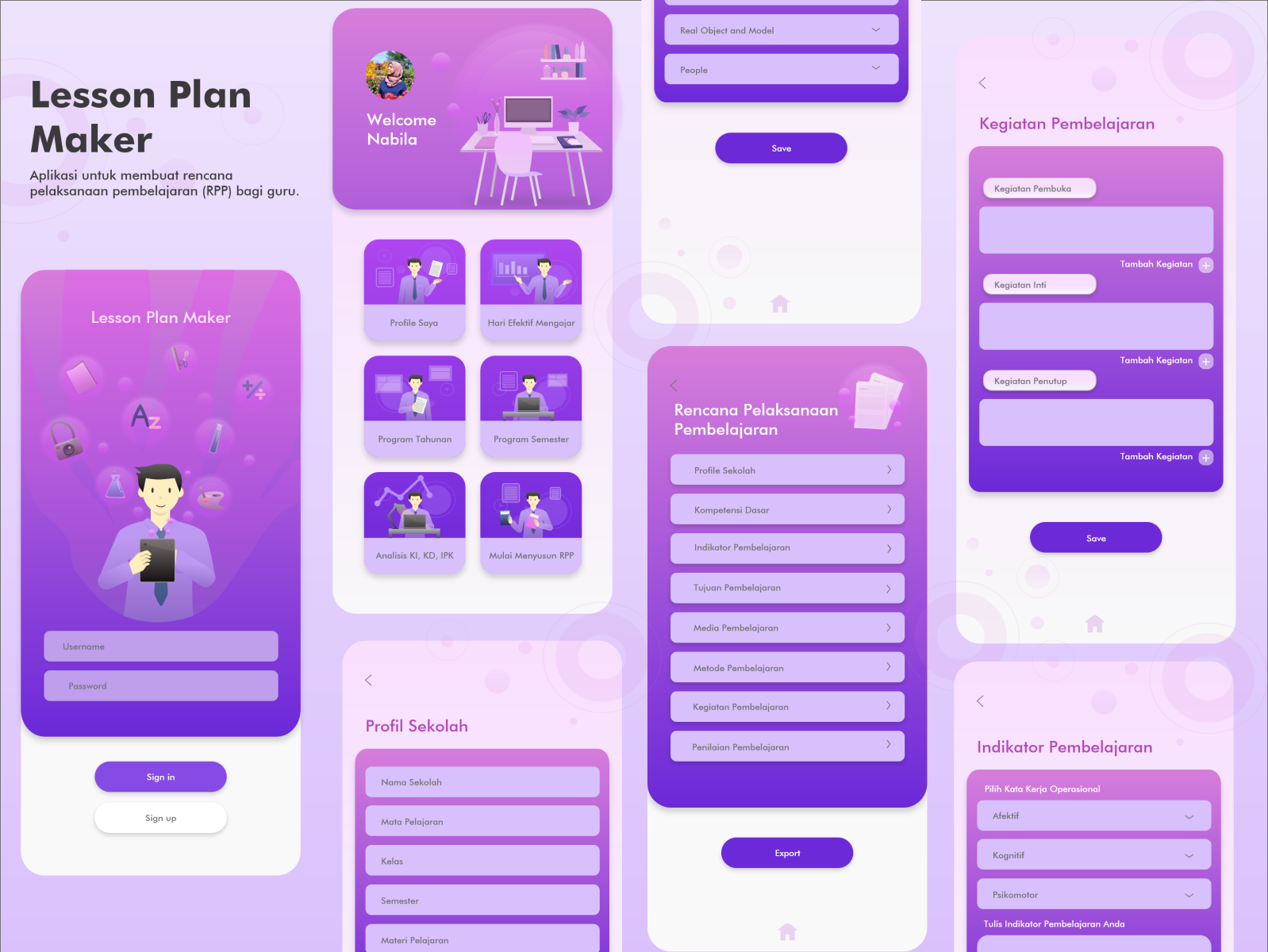 Lesson Plan App by Jihan Nabila on Dribbble