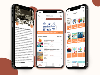DiveInto -Educational Mobile App Project appdesign branding branding design educational app flatdesign icon design ios app design minimaldesign mobile design mobile ui mobileappdesign reading reading app simple design ui uidesign uiux uiuxdesign