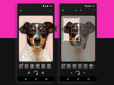 Mobile Photo Editor App Design -Glassmorphism Effect-