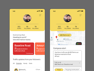 Traffic alert application design mobile app design mobile application ui user experience user interface design