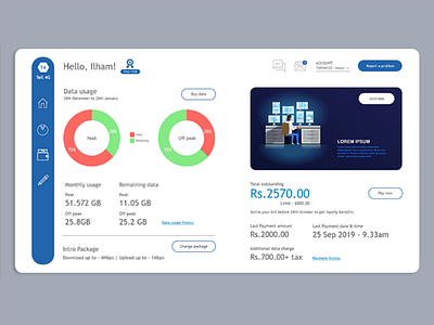 Customer portal for an internet service provider