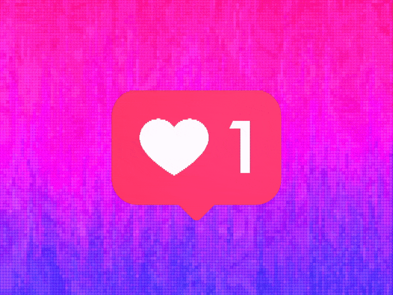Insta Love 💓 3d 3d animation abstract after effects animation design dribbble gif gif animated glitch gradient instagram pixel pixel art