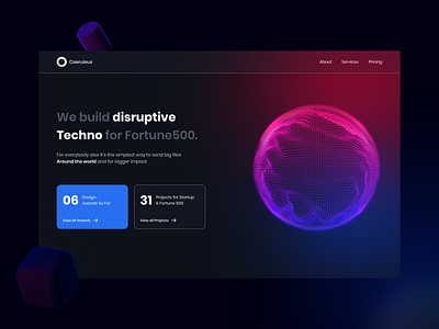 Landing page branding concept cyperpunk landing page technology ui