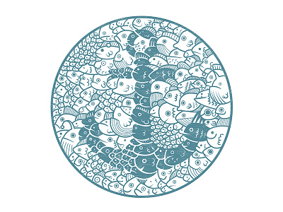 The fish circle anchor fish illustration sea