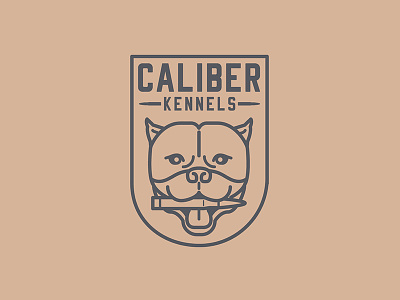 Caliber Kennels Logo bullet dog kennel line logo pitbull