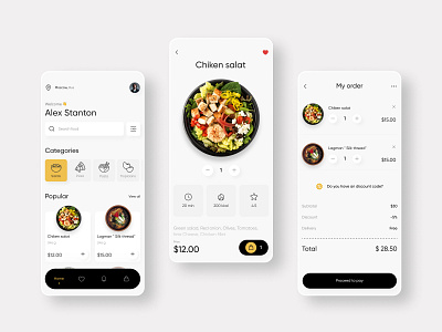 Food app for a restaurant chain app cafe delivery design eat food food and drink minimalism mobile order restaurant service