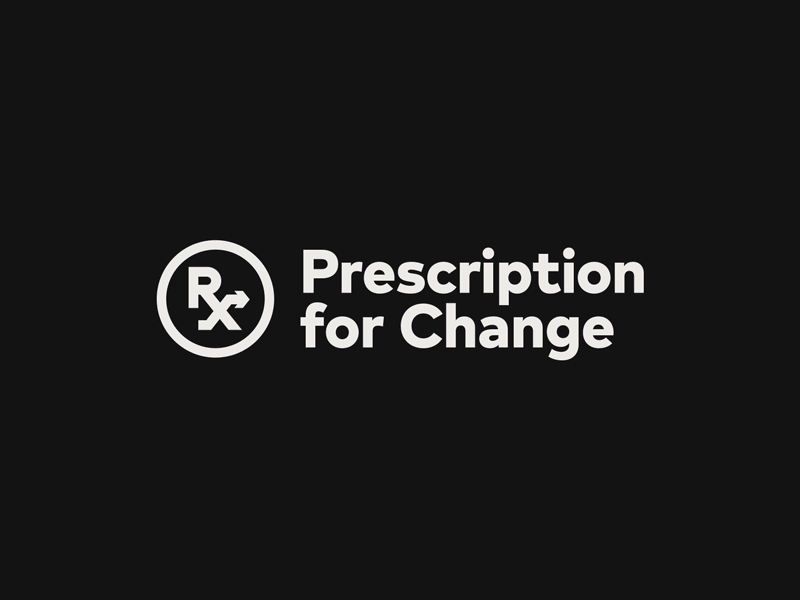 Prescription for Change Brand campaign crisis pills opioid identity typography illustration branding logo design