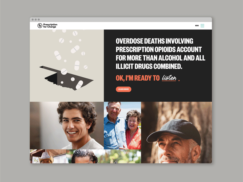 Prescription for Change Website oklahoma epidemic crisis opioid website campaign identity design branding