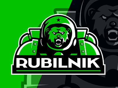 rubilnik bear esport logo logo design space sticker twitch vector