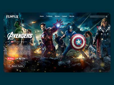 Filmflix Web UI Design