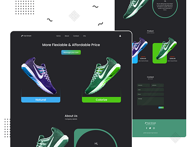 Shoe Sell UI Dark adobe illustration artwork creative design design illustration trendy ui vectorart website design