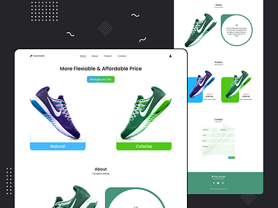 Shoe Sell UI Light adobe illustration artwork creative design trendy vectorart website design