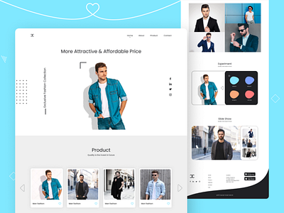 Man Fashion UI adobe illustration artwork creative design design trendy ui vectorart website design