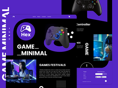 Hex Gaming UI blogsite content ecommerce frontend landing portfolio quality trendy ui uiux unique ux webapp webpage website