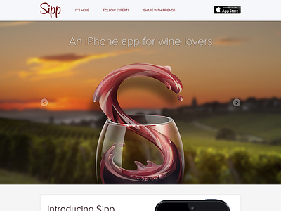 Sipp iPhone App - Web Page