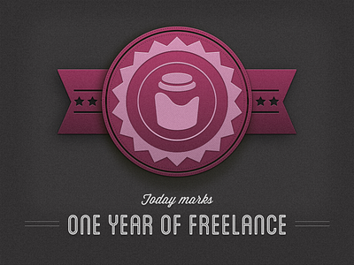 One Year of Freelance! badge freelance jellyjar