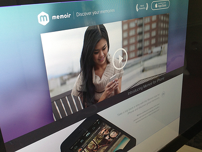 Memoir iPhone App Landing Page