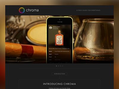 Landing Page For Chroma app ios landing mobile site website