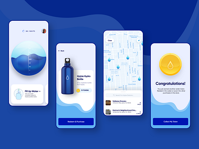 Hylyte Water iOS App 3d app design application illustration interface ios app iphone mobile ui ux web