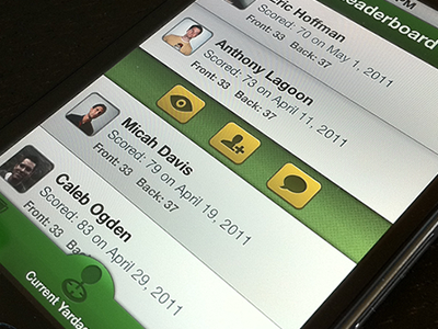 Golf app app golf iphone list retina social