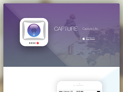 Capture iPhone App Landing Page app apple ios landing mobile product retina site website