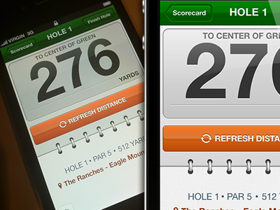 Golf iPhone App - Range Finder app application iphone mobile project retina social ui