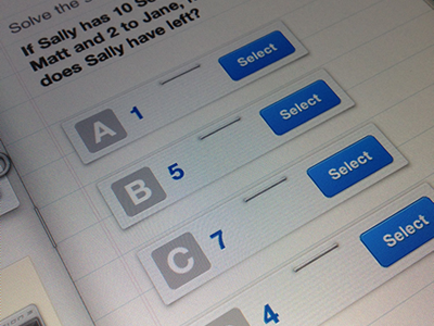 iPad App Test UI app apple education interface ios ipad learning mobile test texture ui