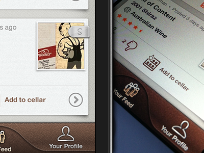 Sipp iPhone App For Wine Lovers - Feed View application brown feed ios iphone leather sipp texture wine