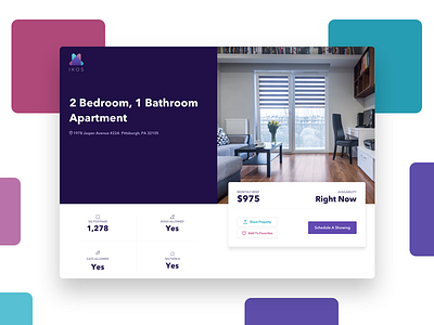 Property Detail View For Ikos marketing page property real estate rent ui ux web