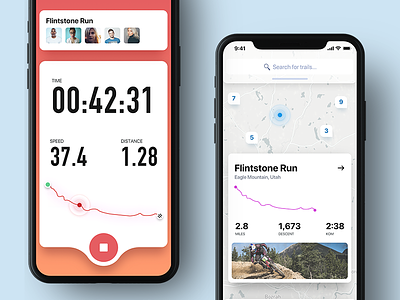 TrailForks iOS App app ios iphone iphone x map outdoor trail ui ux