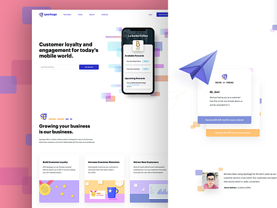 Home Page For Customer Loyalty Service app illustration iphone landing page product site ui ux website