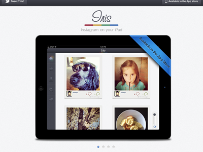 Iris App For iPad's New Site instagram ios ipad iris website