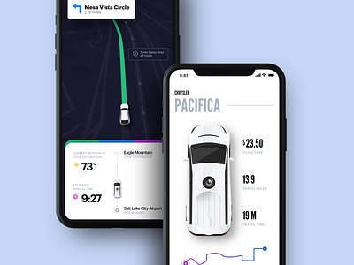 Autonomous Car iOS App app car ios iphone maps product ui ui ux design